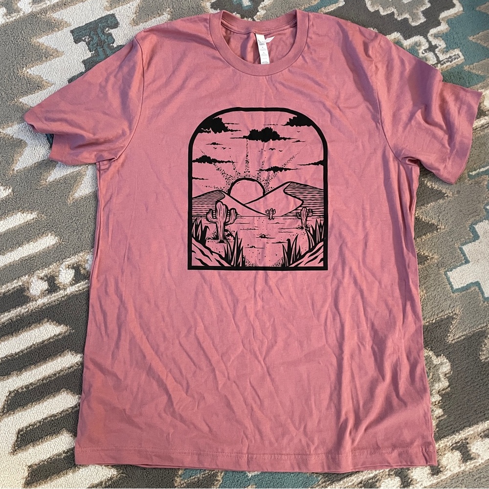 XL Mauve Bella canvas boho T-shirt